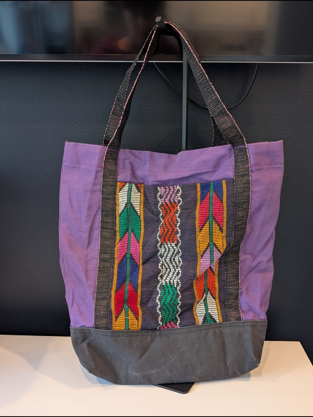 Multicolored Embroidered Cloth Tote Bag
